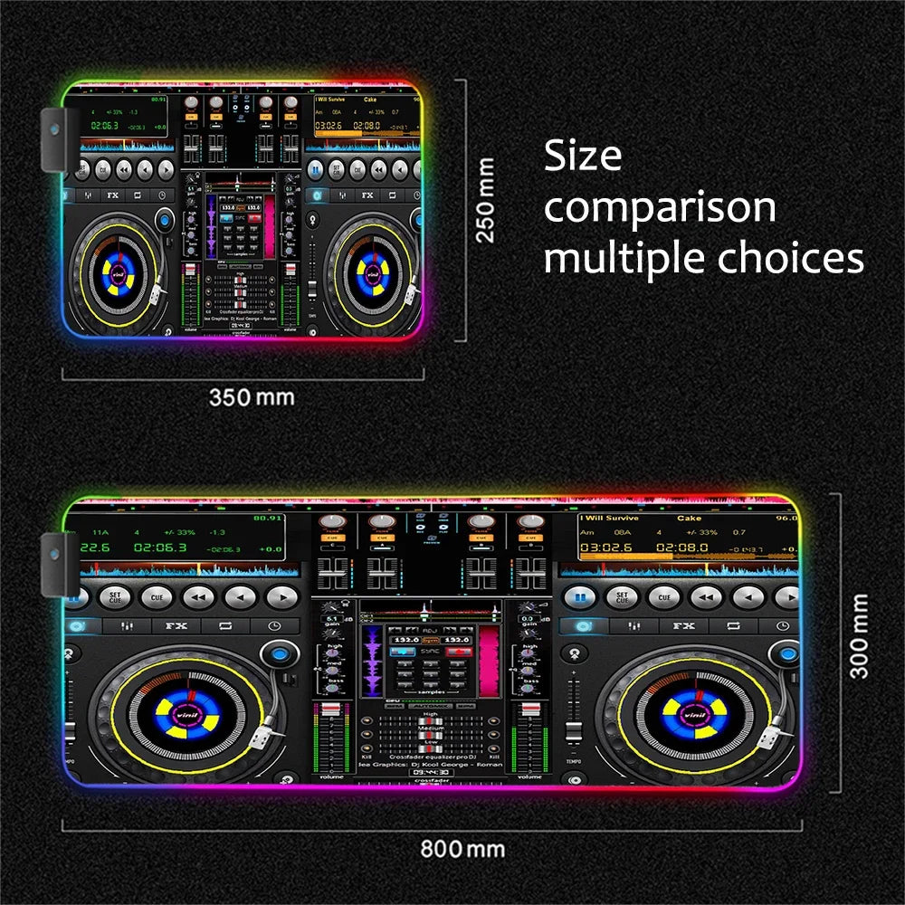 Mairuige Gaming Mouse Pad DJ Controller Speed RGB Laptop Large LED Laptop Mousepad XXL Table Cushion Keyboard Pad Mouse Mat