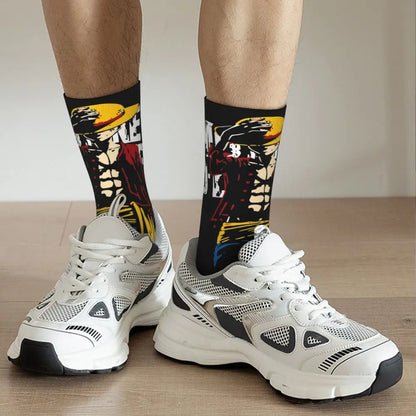 Fashion Men's Socks Harajuku Tony Tony Choppers Sock Luffys Zoros Trafalgar Law Anime Women's Socks Spring Summer Autumn Winter