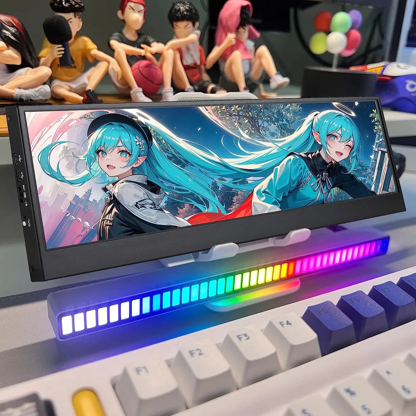 Wisecoco 14 Inch 4K 3840X1100 Aida64 IPS LCD Monitor Ultrawide PC Secondary Gaming Console For Raspberry Pi5 7.8''/8.8''/12.6''