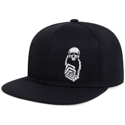 Unisex Skeleton Finger Embroidery Hip-hop Hats Spring Autumn Outdoor Adjustable Casual Baseball Caps Men Women Sunscreen Hat