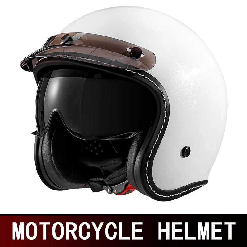 Cruise retro motorcycle semi-helmet motorcycle three-quarters helmet summer four-season breathable electric vehicle helmet safet