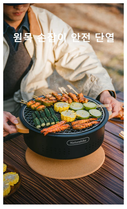 Naturehike Cool Camping Gear Outdoor Barbecue Griddle Round Tabletop Barbecue Grill Portable Carbon Stove Charcoal Grill Stove