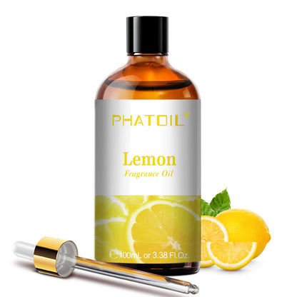 PHATOIL 100ml Aromatherapy Fragrance Oil with Glass Dropper Lime Coconut Strawberry Cherry Watermelon Lemon Mango Aroma Oils