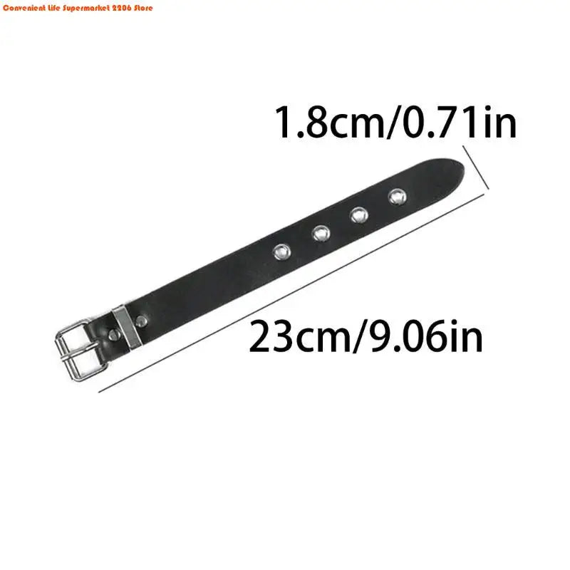 E06E Cool Punk Bracelets Men Women Retro Bracelet Adjustable Wrist Belt Buckle Styles Cuff Bangle Bracelet for Party Club Daily
