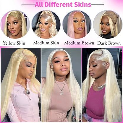 613 Honey Blonde Straight 250% 30 40 Inch Human Hair Wigs 13x6 Hd Lace Frontal Wig Brazilian Raw Hair 13x4 Hd Lace Front Wigs