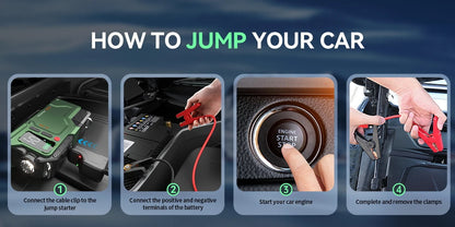 6000A Jump Starter With Air Compressor, 5 In 1 Function Jump Box 150PSl JumpStarter Battery Pack With Digital Tire Inflator,