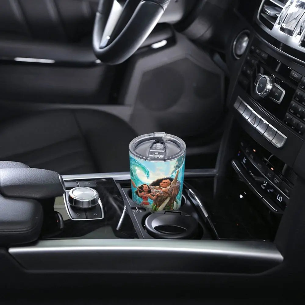 Moana and Pua Cartoon Movie Insulated Tumbler with Straws Stainless Steel Coffee Mugs Double Wall Car Bottle Cups 20oz
