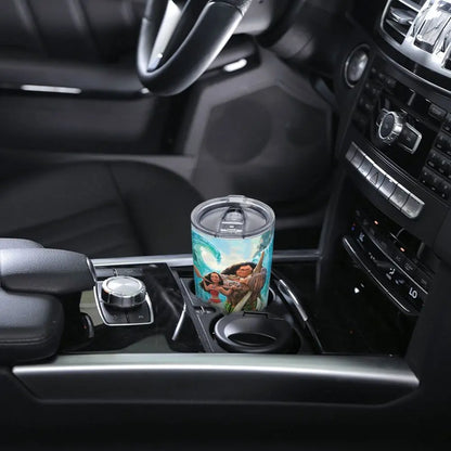 Moana and Pua Cartoon Movie Insulated Tumbler with Straws Stainless Steel Coffee Mugs Double Wall Car Bottle Cups 20oz