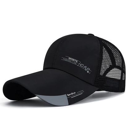 Summer Men Baseball Cap Letter Print Sports Sun Hat Cotton Adjustable Long-Brim Snapback Sun Visor Caps Hip Hop Baseball Hat