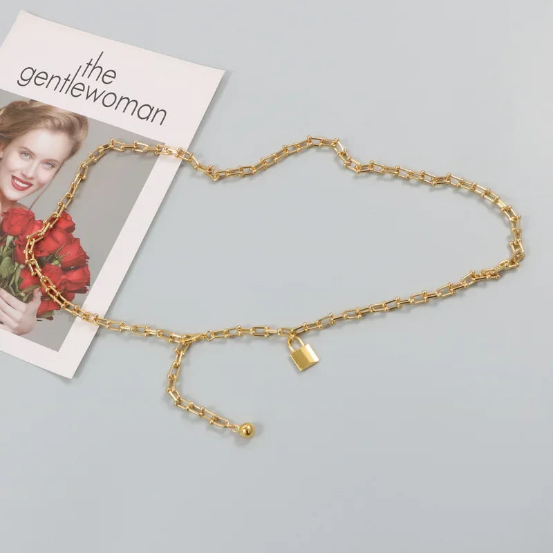 2025 New round gold color silver color alphabet belt luxury dress long waist chain  designer belt women's fashion accessories