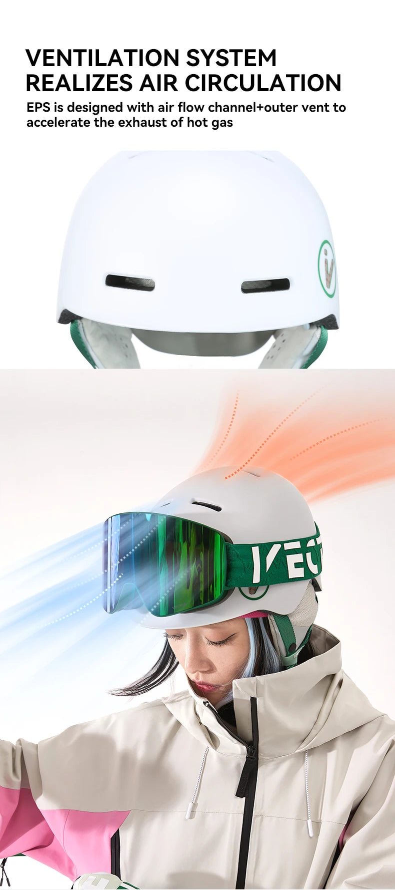 VECTOR Ski Helmet Safety Integrally-Molded Snowboard Helmet Motorcycle RemovableSkiing Snow Husband Men Women Child Kids