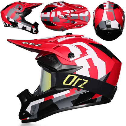 DOT Approved Off Road Helmet with Goggles Motocross Helmet Dirt Bike ATV Motorcycle Helmet Moped Dirtbike Racing Dirtbike Helmet