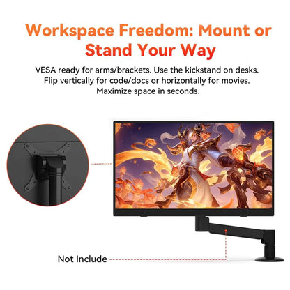 16" 4K Portable Monitor 3840x2400 16:10 UHD 1500:1 Contrast 100% DCI-P3 , External Second Screen for Laptop PC Phone PS5 Gaming