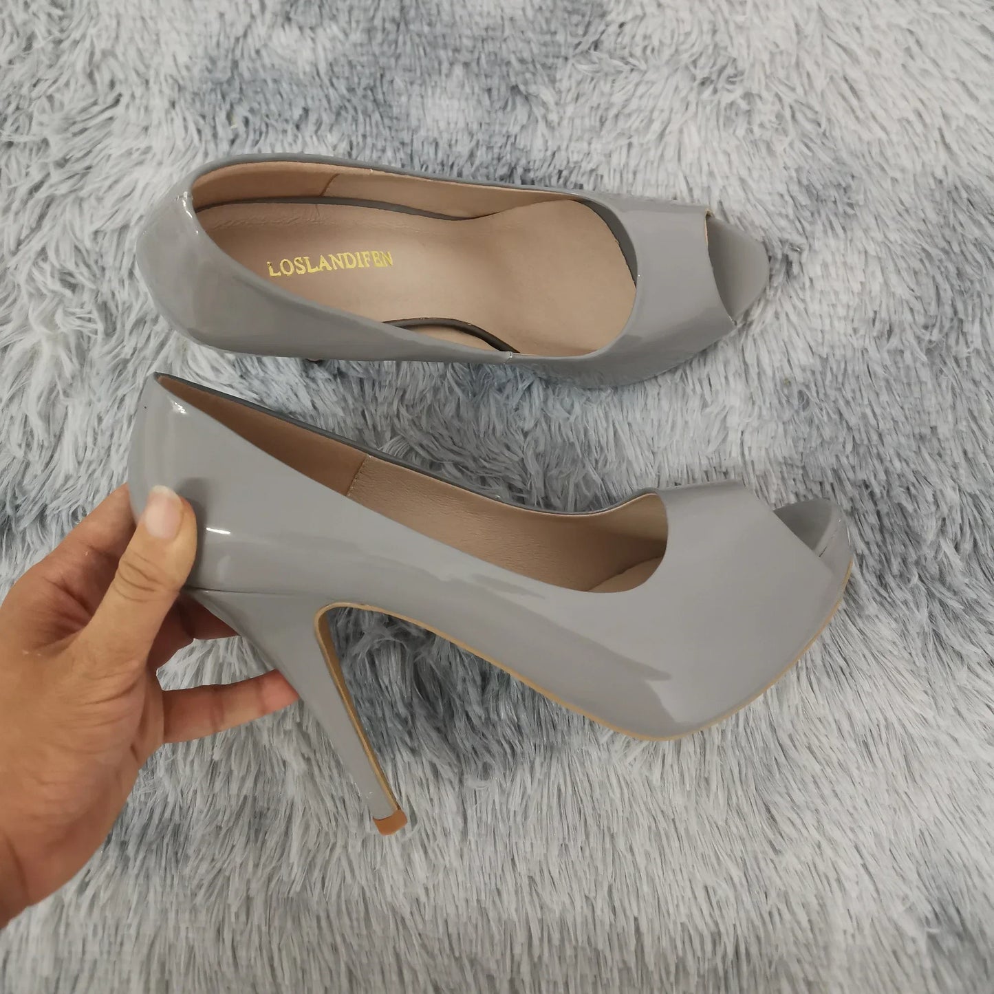 Women Platform High Heels Pumps Fashion Sexy Open Toe 12cm Patent Leather Stilettos Gladiator Party Wedding Jazz Dance Shoes