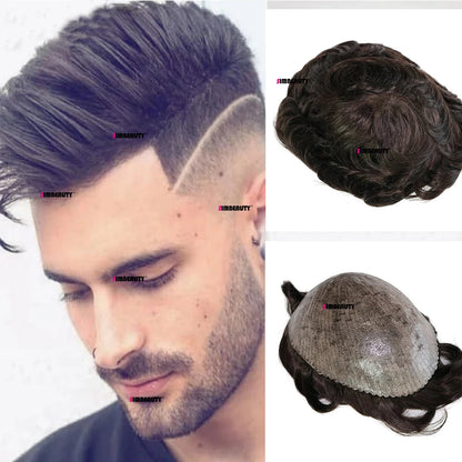 Super Micro Skin Grey 1B65 1B40 Human Hair Toupee Natural Hairline Hair Loss Solution Durable Black White Prosthes Replacement S