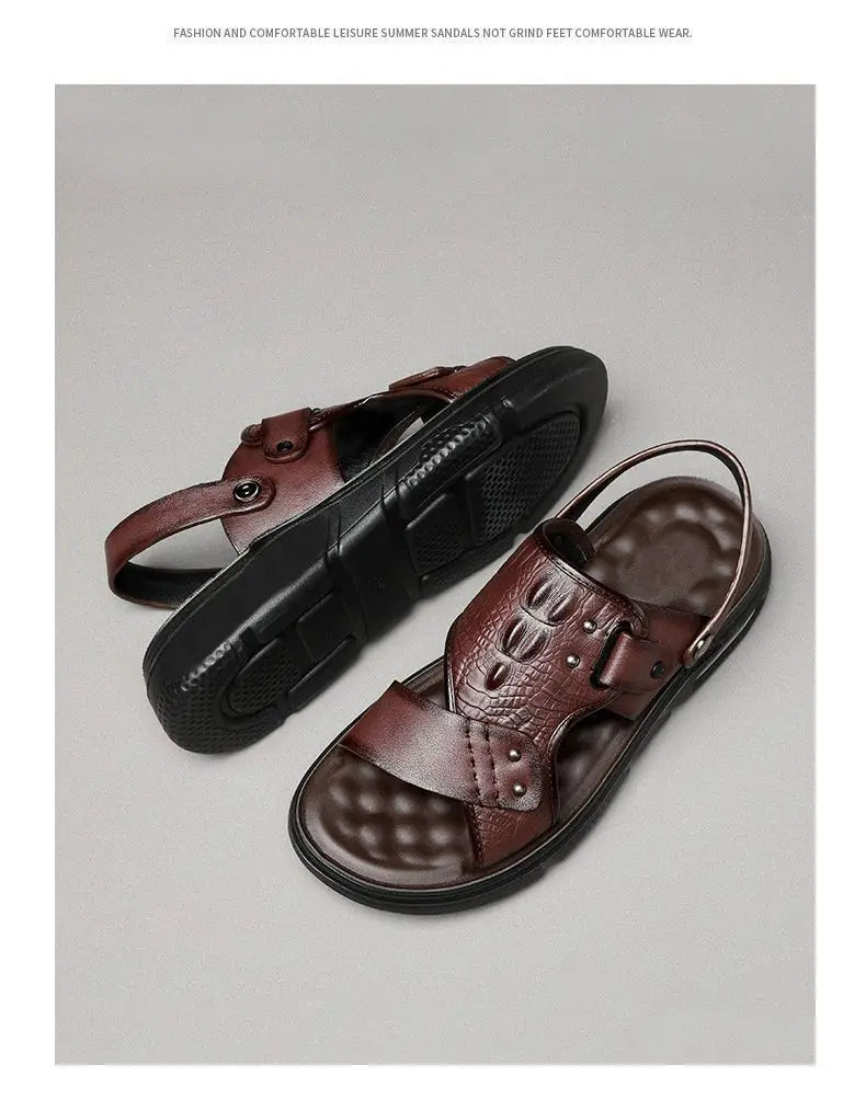 Men's Big Size Sandals Summer Classic Roman Slippers Comfortable Beach Outdoor Walking Shoes  Breathable Casual Slides
