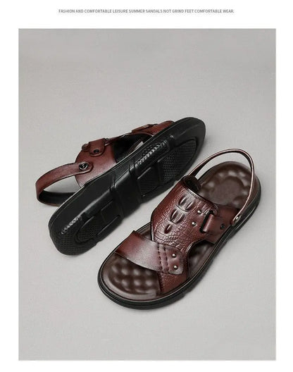 Men's Big Size Sandals Summer Classic Roman Slippers Comfortable Beach Outdoor Walking Shoes  Breathable Casual Slides