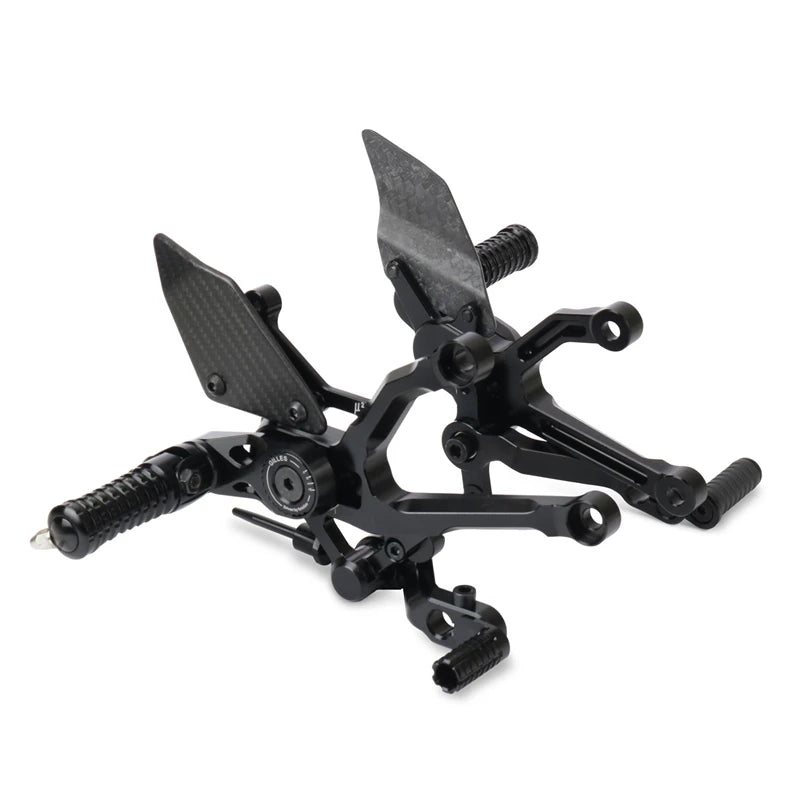 Motorcycle Carbon Fiber Adjustable Footrests Rear Set Footpeg Rearset Foot Peg Pedal For PANIGALE V4 Panigale V4S 2025