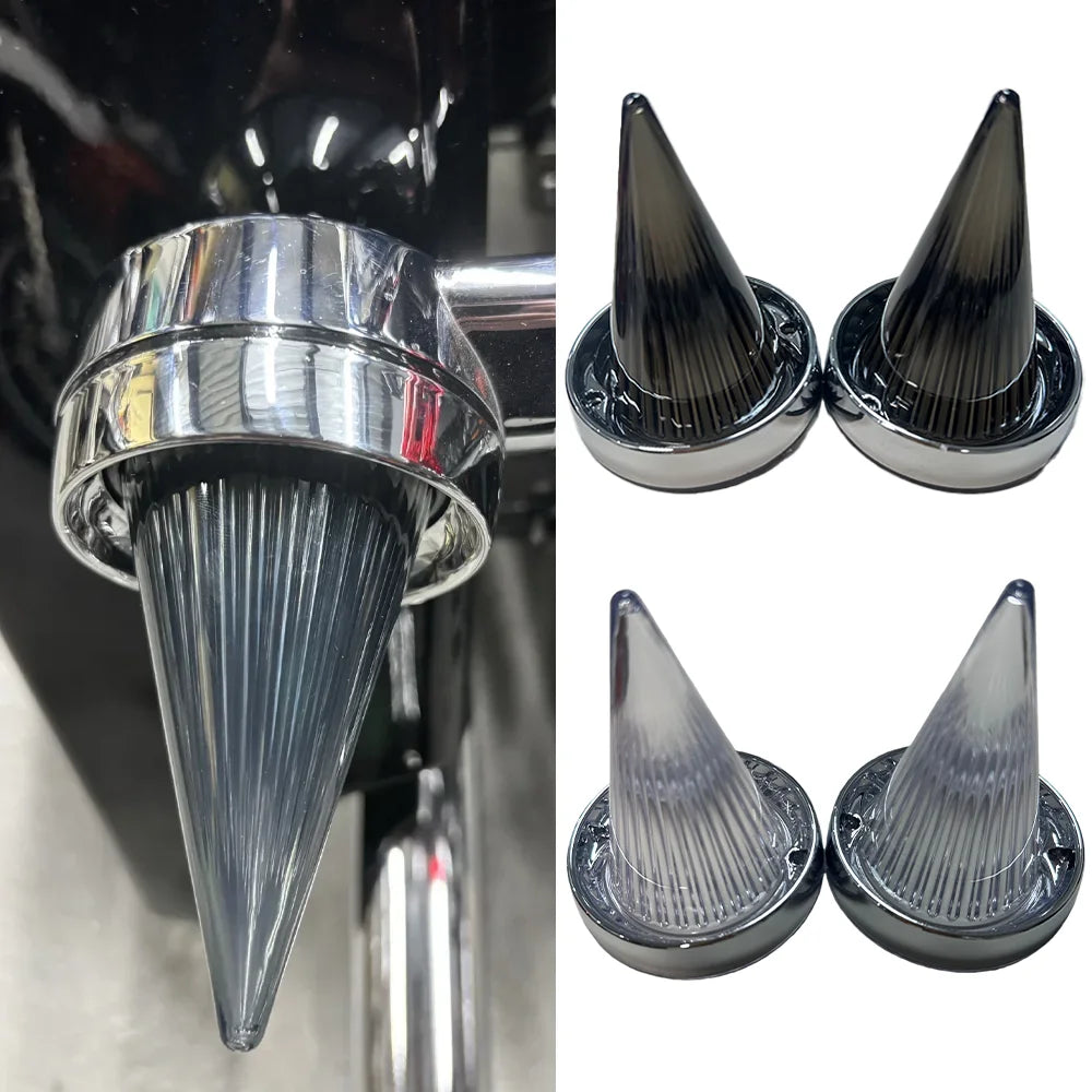 Pair Motorcycle Indicator Lens Cover Turn Signal Light Cap For Harley Touring Road Glide Road King Electra Tour Glide 1986-2021