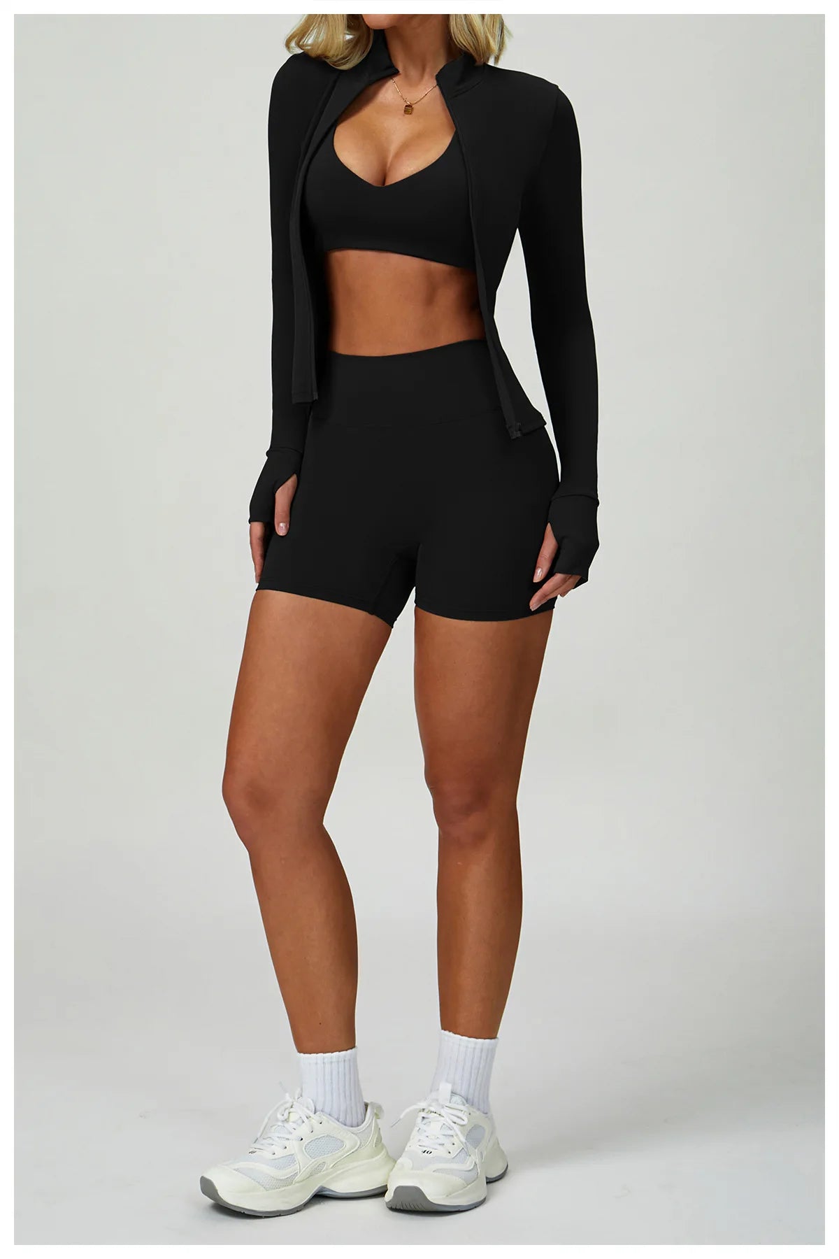 3PCS Yoga Sets Workout Set Women 2 Pieces Gym Suits High Waist Leggings Sport Bra Outfits Long Sleeve Fitness Running Sportswear