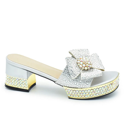 New Design Full Crystal Open Toe Sandals Designer Shoes Women Luxury 2025 Nigerian Women Wedding Shoe Decorated with Rhinestone