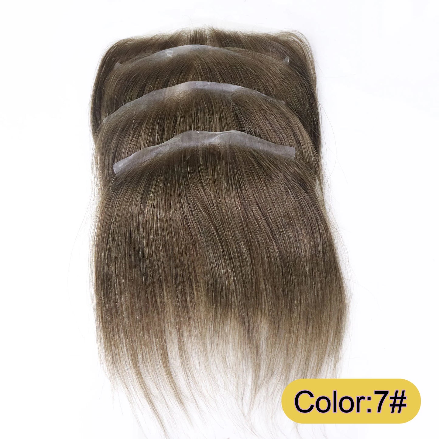 Men Toupee For Forehead 0.06mm Ultra Thin Skin #4 Brown Front Hairline Patch For Male Human Hair Wig Capillary Prosthesis Peruk