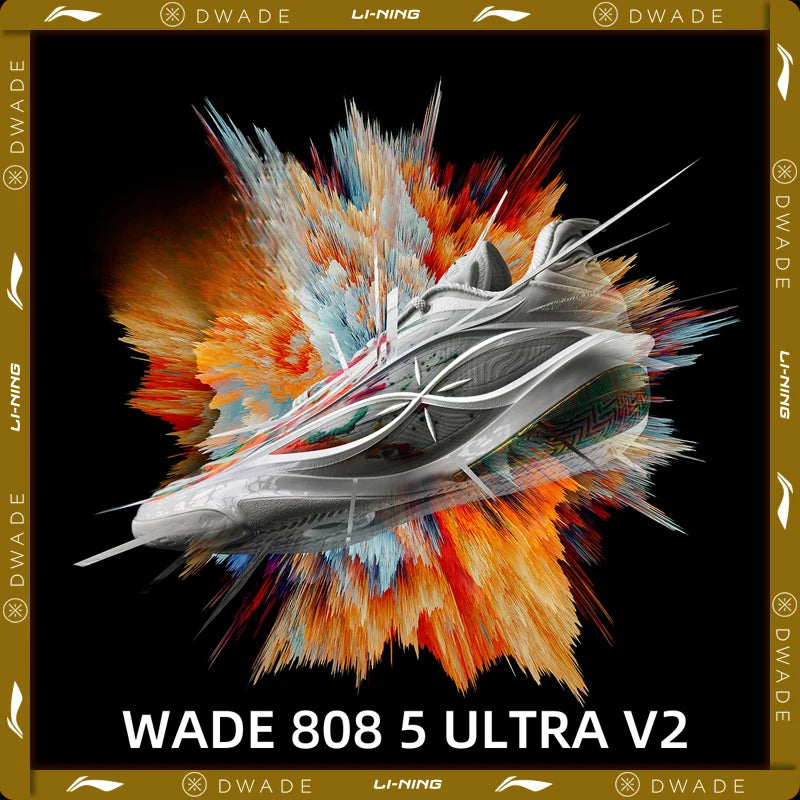 Li-Ning Men's WADE 808 5 ULTRA V2 Professional Basketball Shoes SUPER BOOM Cushion LiNing Competition Sneakers ABAV045