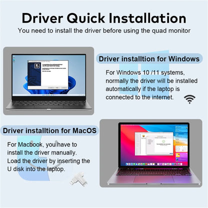 Triple Screen Portable LCD Backlit Monitor FHD Display Secondary Screen Connected to Notebook with 1 Cable Sub Screen Extender