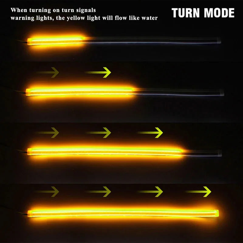 1 Pair Motorcycle Flowing Turn Signal Light Strip,Rear Tail Light Startup Scan, Flowing Signal Light,Modified Atmosphere Light