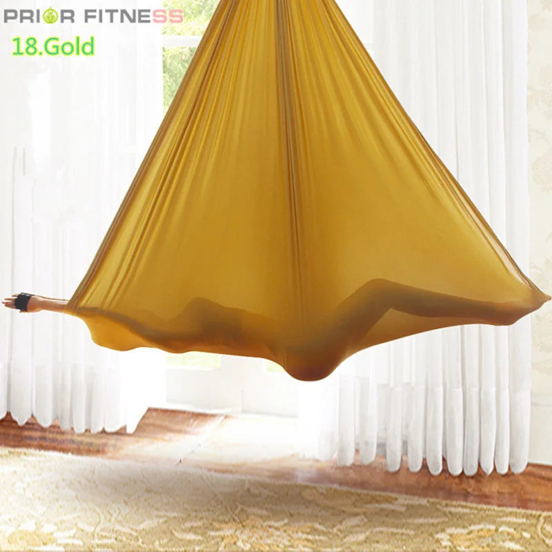 12m Aerial Silks Flying Trapeze Aerial Silk Yoga Hammock Swing GYM Home Outdoor Fitness Anti-Gravity Body Building Pilates Belt