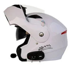 KUQIBAO motorcycle bluetooth helmet double lens uncovered motorcycle helmet with FM large capacity 1200mAh flip helmet