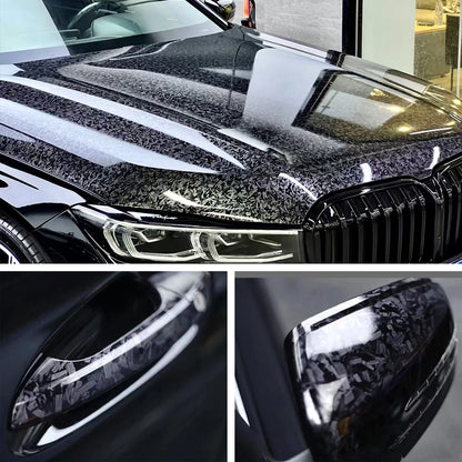 High Glossy Black Silver Red Forged Carbon Fiber Car Sticker on the Hood Adhesive Vinyl for Car Stickers Motorcycle Decal