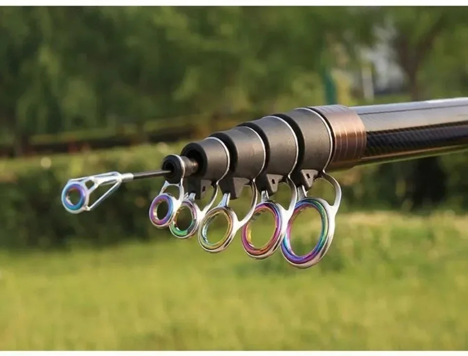 2.1-4.5M Telescopic Fishing Rod Carbon Spinning Fishing Pole Boat Saltwater Freshwater Beach Rock Surfcasting Baitcasting Rod