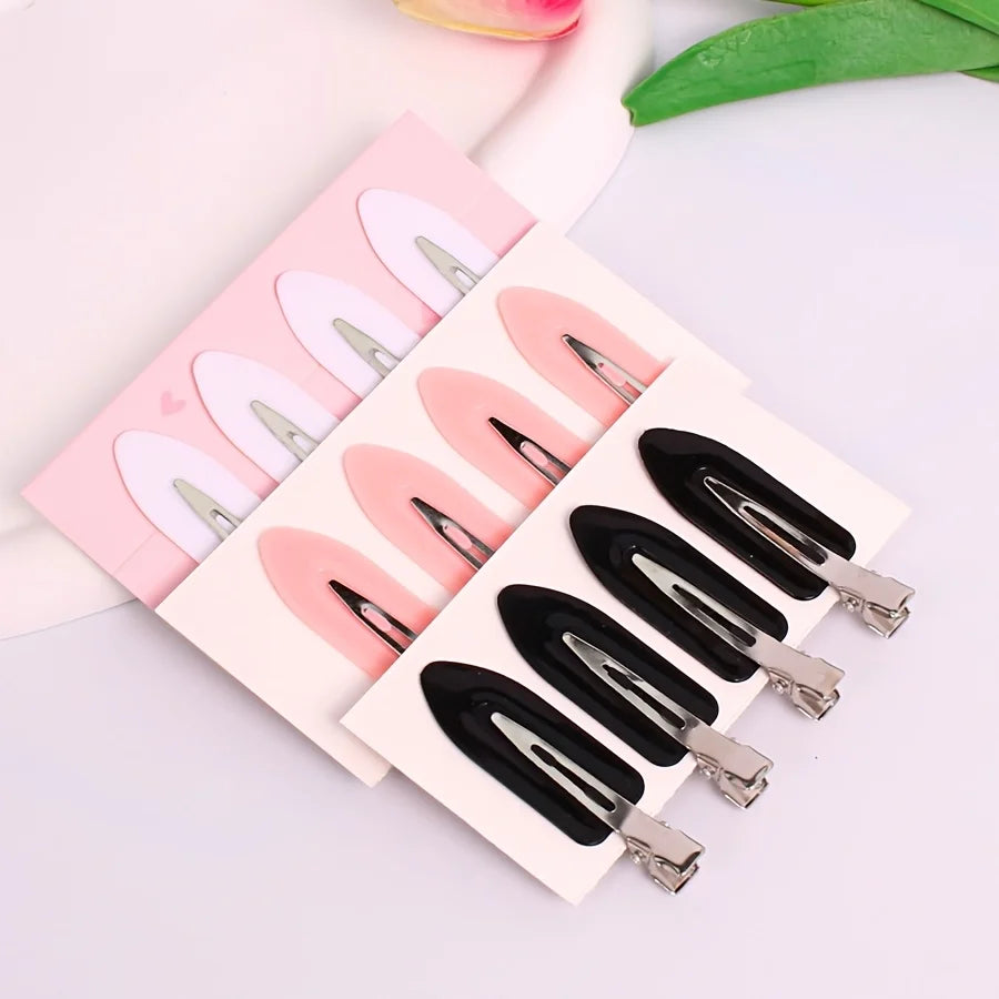 4-piece hair clip set, bangs clip, non slip hair clip, plastic non bending flat head hair clip, suitable for hair salon home use