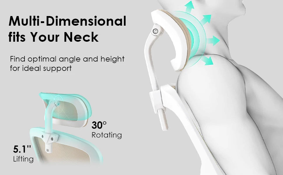 Ergonomic Office Chair, Home Office Desk Chair with Headrest, High Back Computer Chair