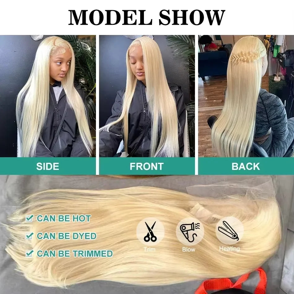 613 HD Lace Frontal Wig 13X6 Straight 100% Human Hair Wigs 40 50 Inch 13x5 Colored Blonde Lace Front Pre Plucked Human Hair Wig