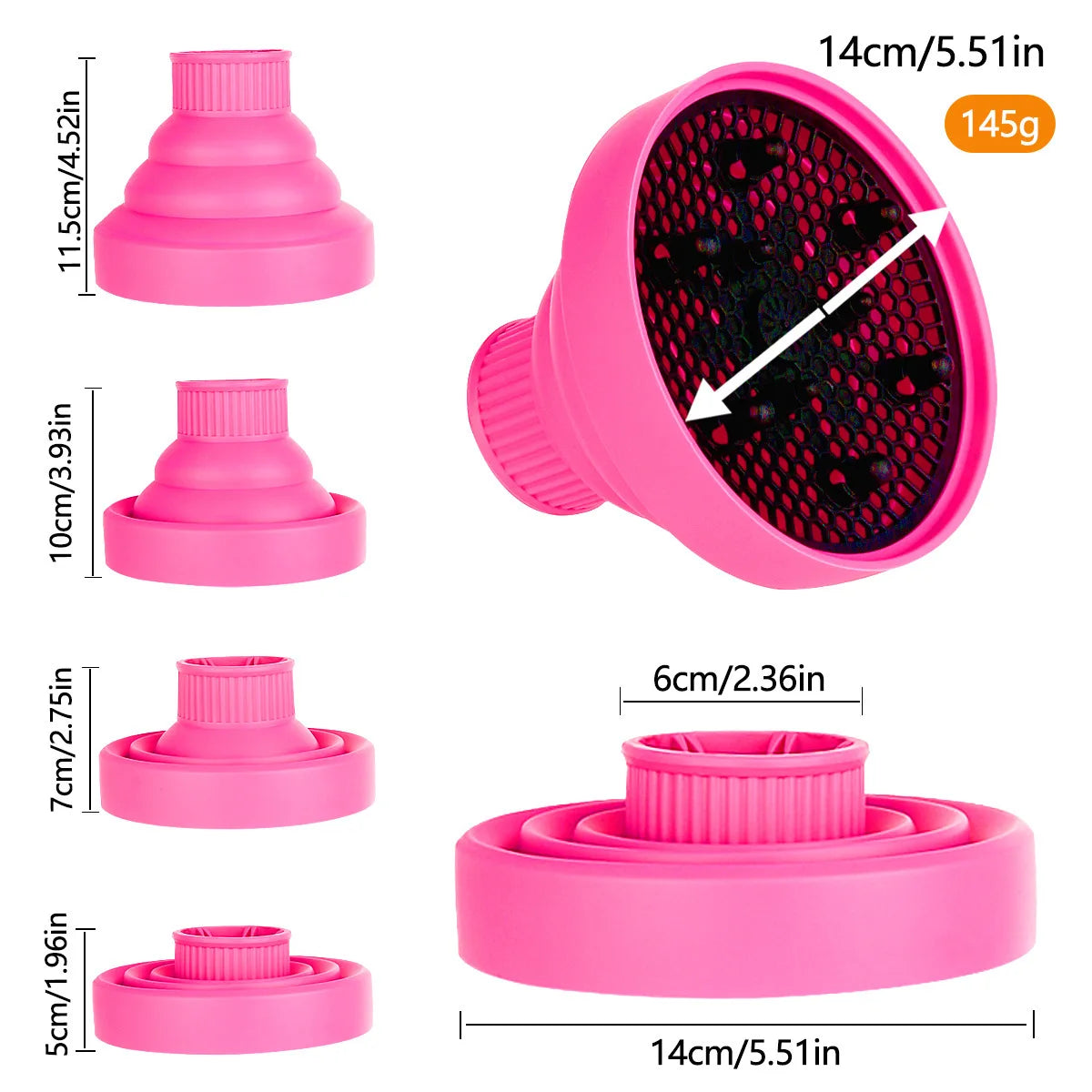 Silicone Salon Tool Black Pink Universal Hairdryer Diffuser Cover Adjustable Temperature Resistant Dispersing Drying Hair Dryer