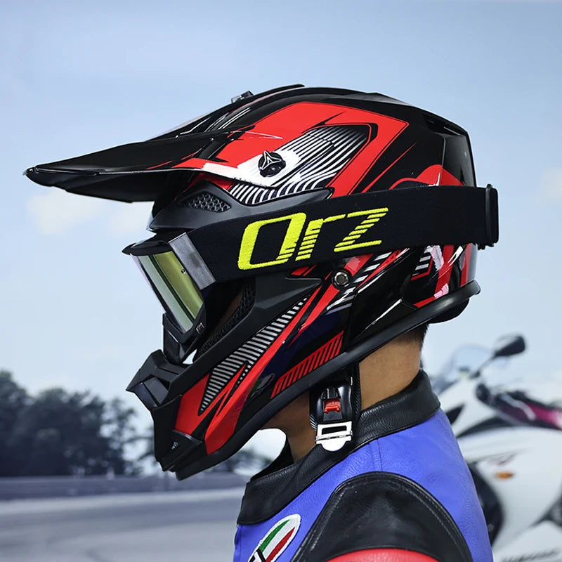 ORZF16-Off road motorcycle helmet, men's and women's rally helmet, mountain bike riding speed drops in all seasons