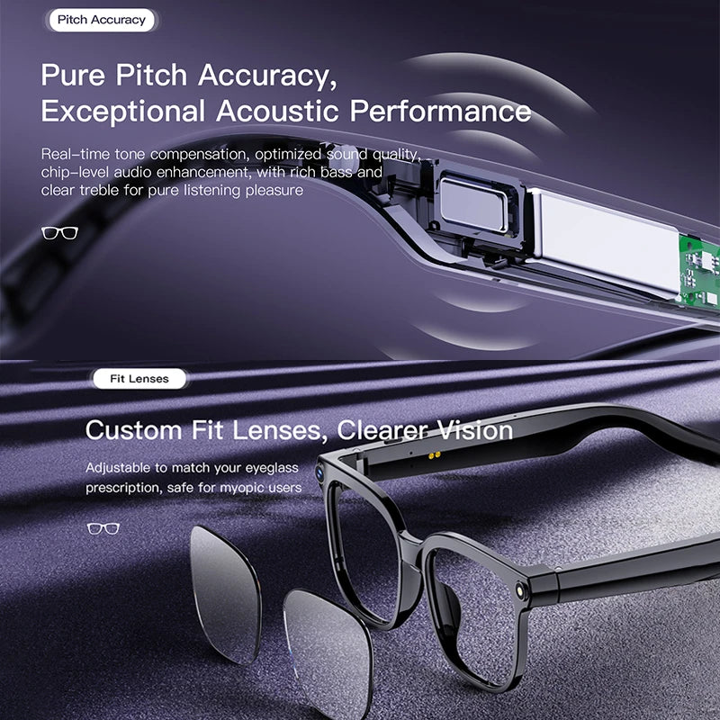 2026 4K HD AI Smart Glasses New Bluetooth Call Voice Assistant Control Chat GPT 800MP Camera AI Translation Sunglasses Men Women