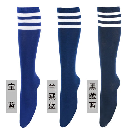 Middle Tube Sock Women Striped Knee High Ladies Japanese Harajuku College Style Cotton Summer Calf Sock Black White Female Gift