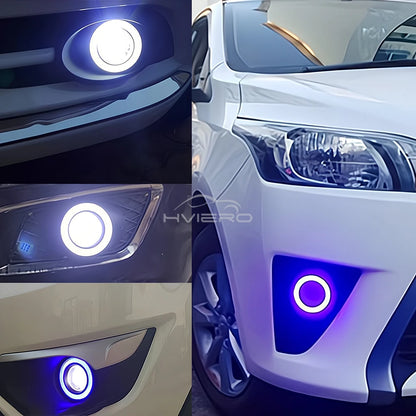 2Pcs Auto 30W Car Driving DRL Fog Lights COB Angel Eye 64/76/89mm Ambient Lamps Waterproof Daytime Running Bulb Headlight DC 12V