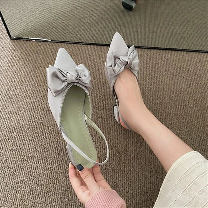 maogu Bow Polka Dot Pointed Toe Stiletto Sandals Luxury Sandals Women Designers Elegant Party Sandal 2023 Fashion Women Shoes 39