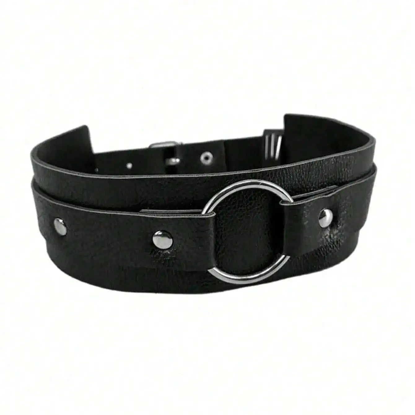 1pc Men's Black PU Leather Fashion Arm  Men's Punk Style Black Leather Arm Bands As Fashion Performance Accessories