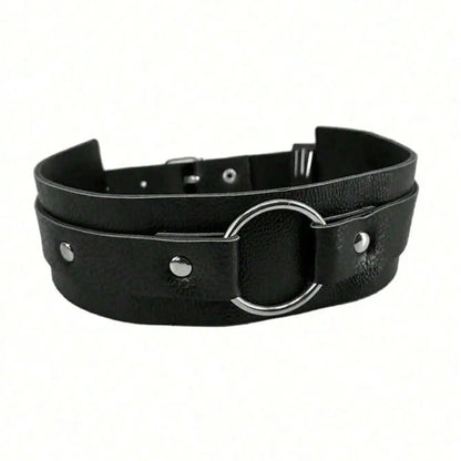 1pc Men's Black PU Leather Fashion Arm  Men's Punk Style Black Leather Arm Bands As Fashion Performance Accessories