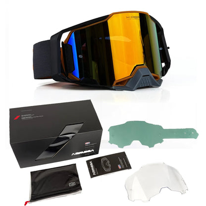 Motorcycle Goggles Set Off Road Riding Dustproof Windproof Sports Glasses for Men MX ATV Cycling Ski Snowboard Protective New