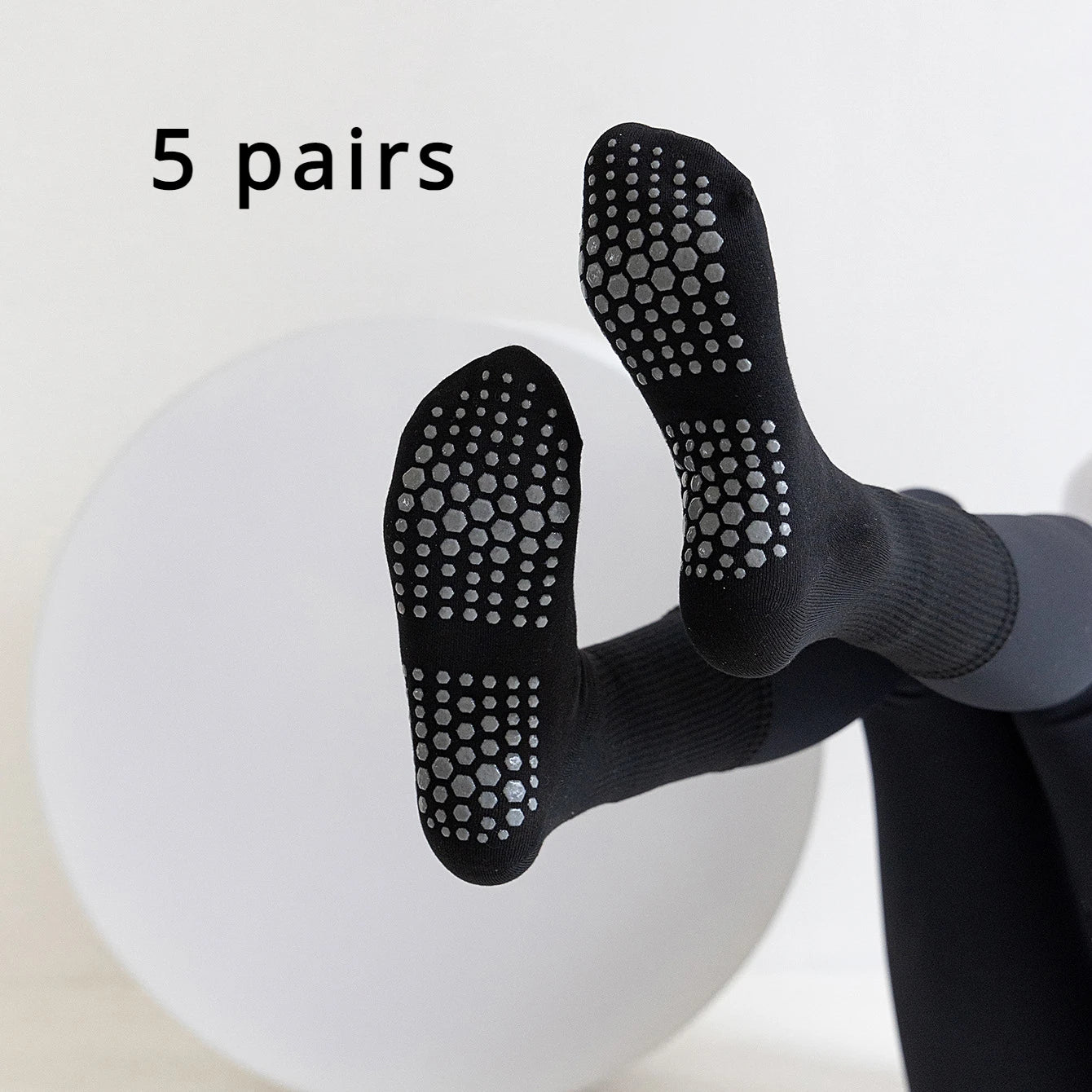 5 pairs Women Anti-skid Yoga Socks Grips Cotton Mid-tube Bottom Breathable Fitness Dance Barre Workout Pilates Socks 8 Colors