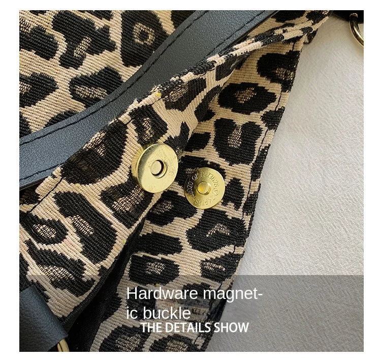New Fashion Tote Bags Shopping and Travel  Canvas Bags New Women Popular Handbags Large Capacity Leopard Shoulder Bags Сумка