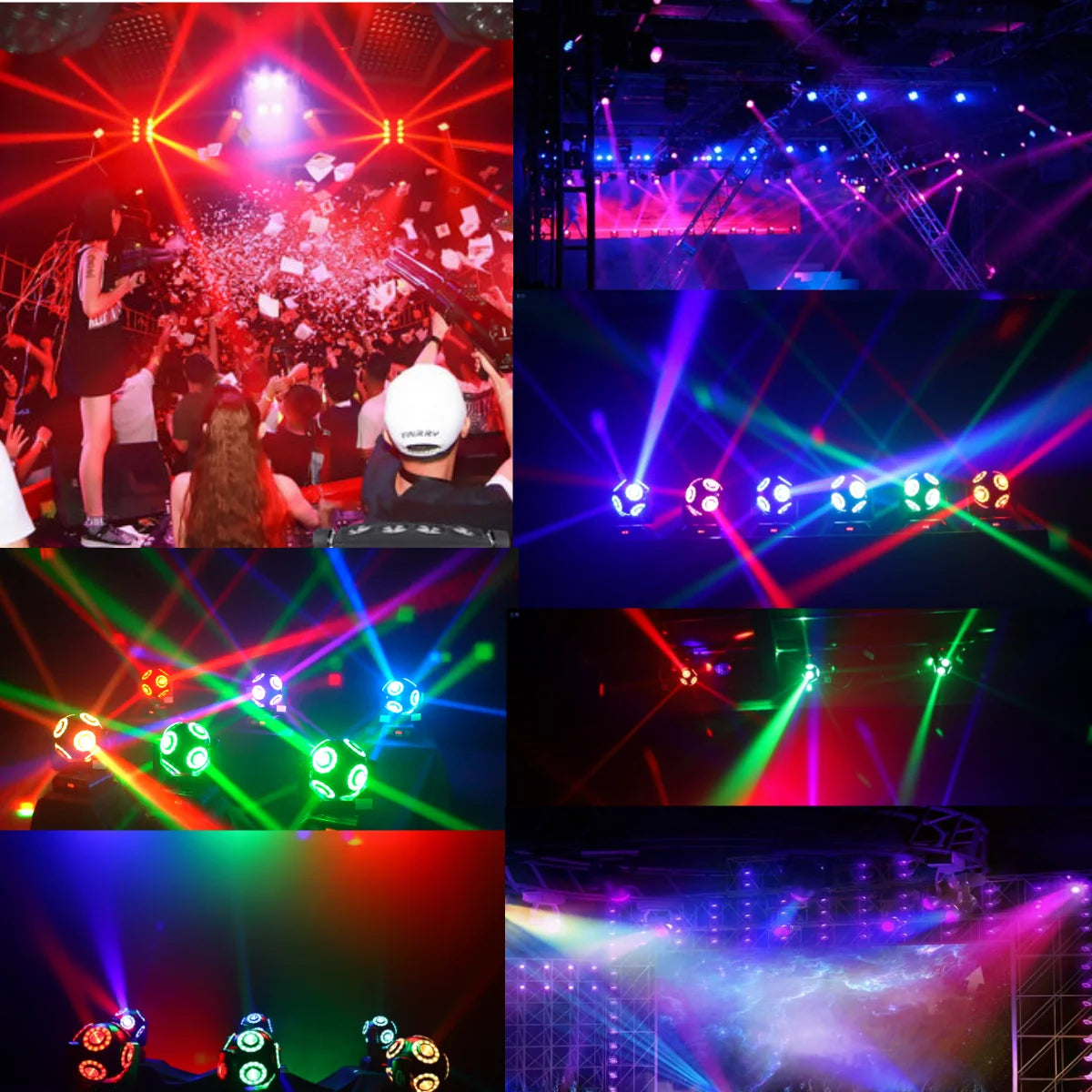 2pcs LED Moving Head Football Light 8x15W RGBW 4in1 With Halo RGB 360 ° Infinite Rotation Beam Strobe Dj Bar DMX512 Stage Effect