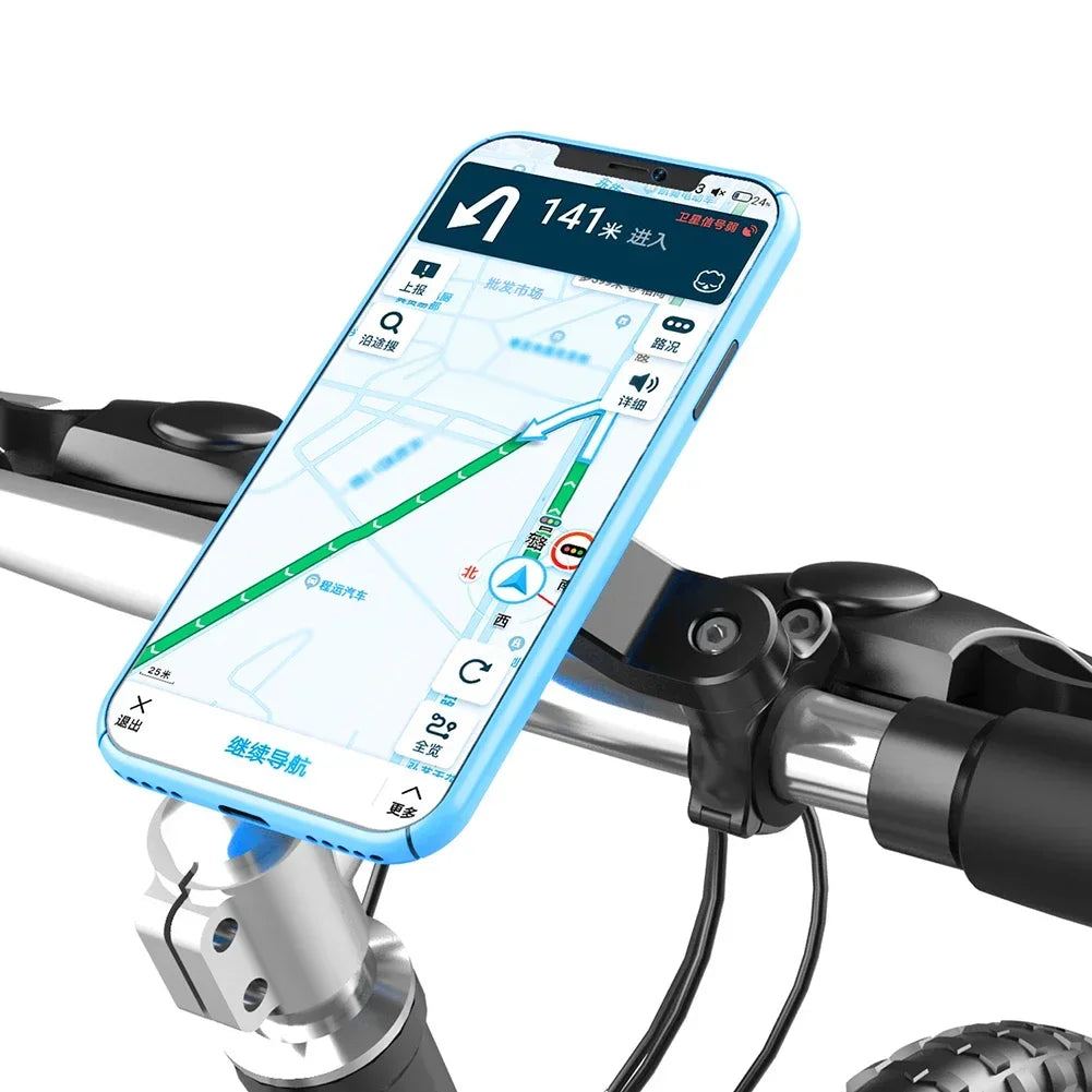 Standes Motorcycle Bike Phone Holder 360° Rotatable Detachable Mount for Delivery Navigation Self Lock Anti-shake Phone Holder