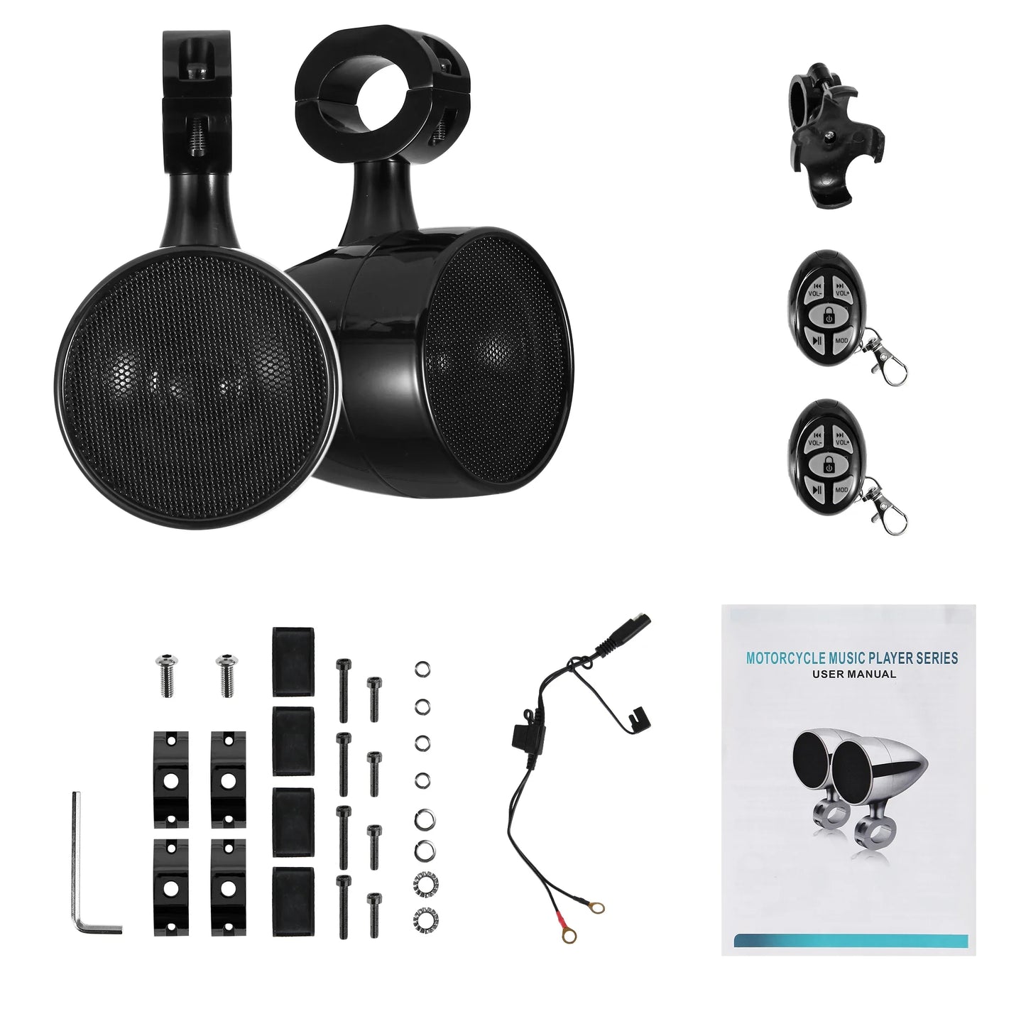 3inch Motorcycle Audio bluetooth/USB high-power audio with remote control for 26-33mm Handlebar Guard Bar Support MP3/WMA/WAV